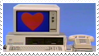 computer with heart computer with heart